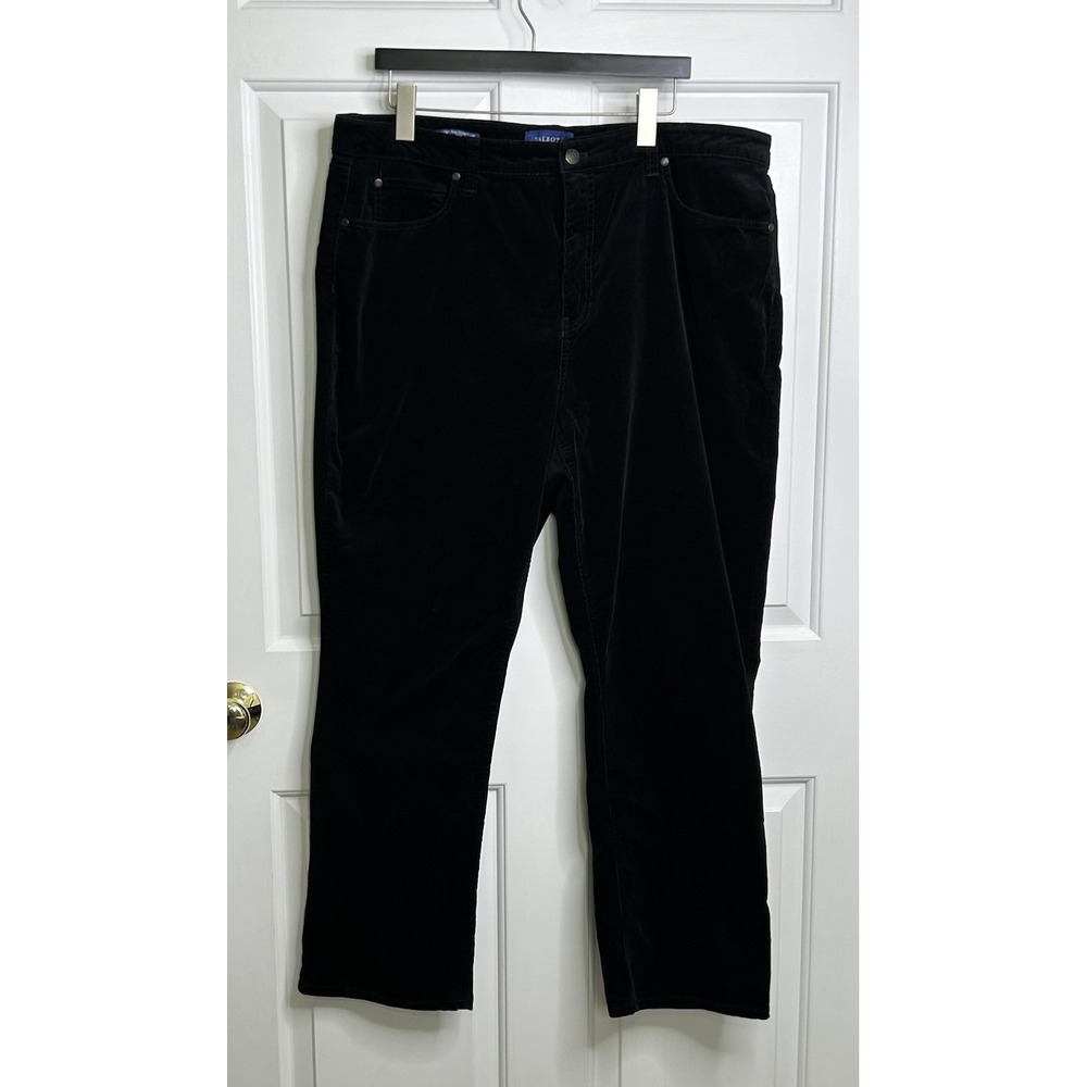 Talbots Corduroy Pants Womens 18 Black High-Rise Straight-Leg Curvy Cotton Blend